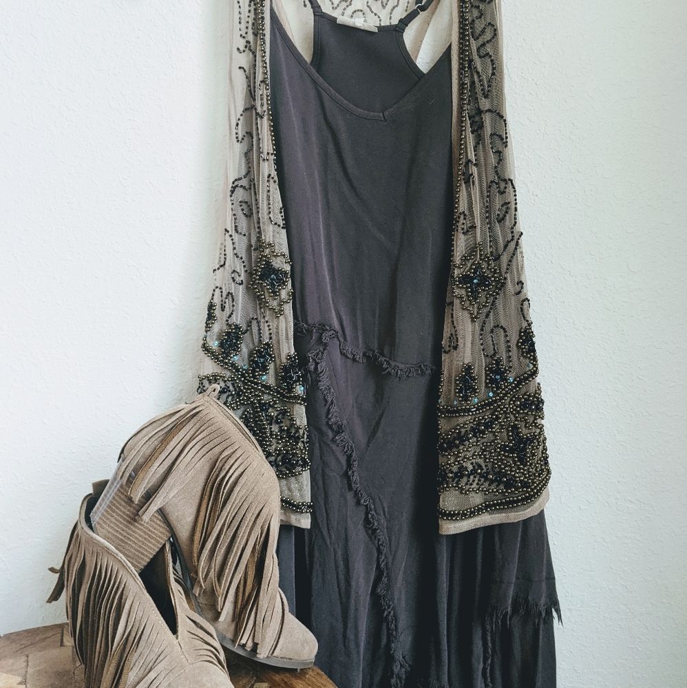 NWT Free People Tattered Up Slip Dress - XS